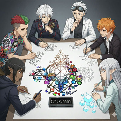 主題登場（課程精神代表的7位虛擬角色，同時也是各組的AI協作分身）圖片